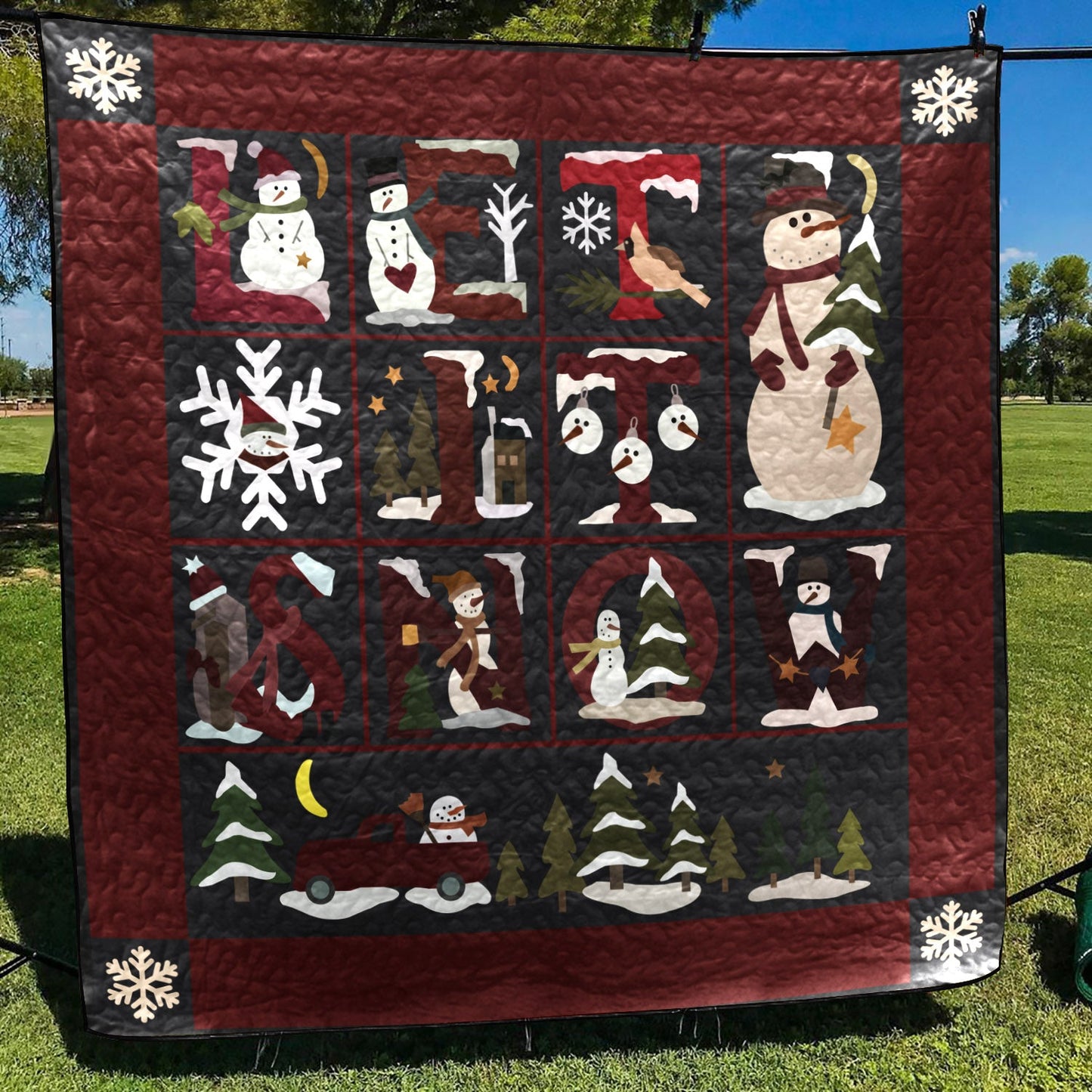 Merry Christmas Snowman CLH2111408Q Quilt Blanket