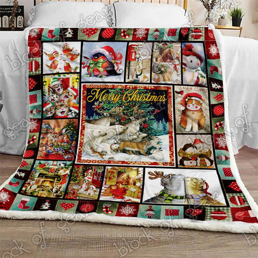 Merry Christmas CL1909133MDF Sherpa Fleece Blanket