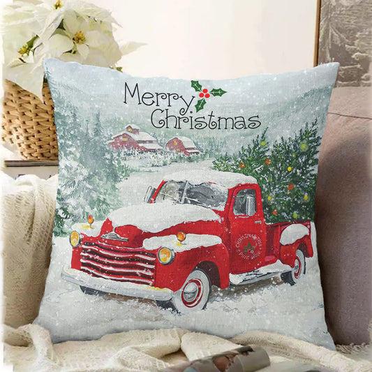 Merry Christmas Red Truck And Cardinal CL02110464MDP Throw Pillow Covers