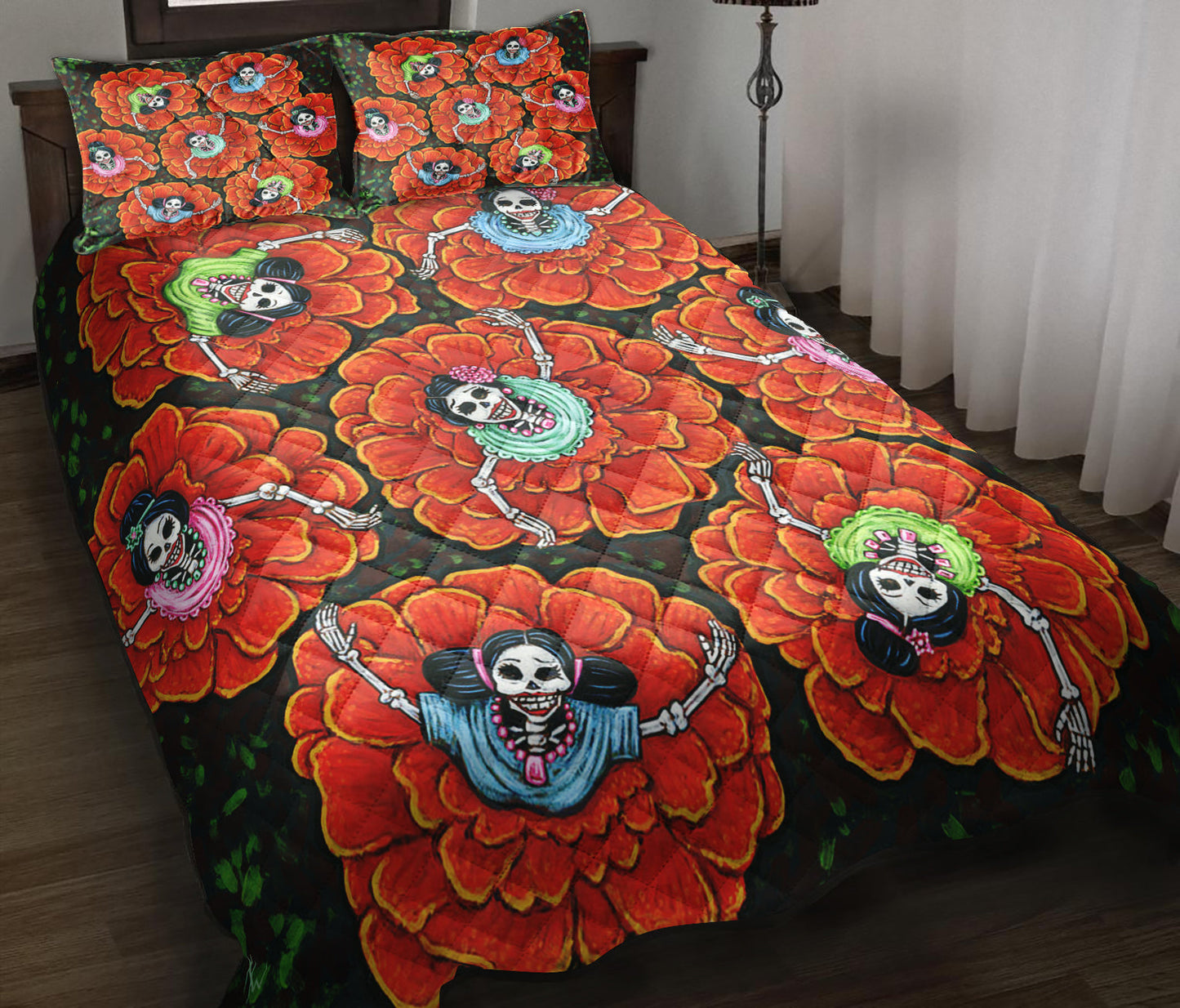 Mexican Skeleton Dancers Quilt Bedding Set ND220904