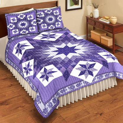 Microfiber In Blue Quilt Bedding Set MT270502ABS