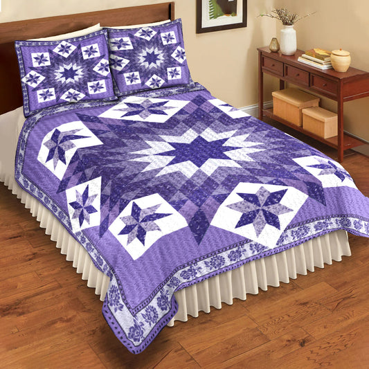 Microfiber In Blue Quilt Bedding Set MT270502ABS