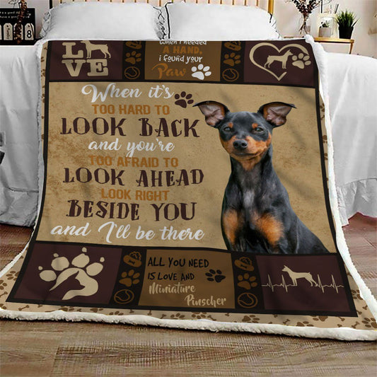 Miniature Pinscher CL09100150MDF Sherpa Fleece Blanket