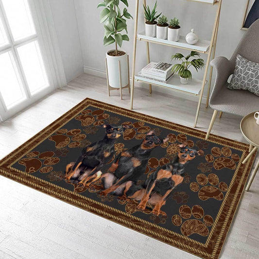 Miniature Pinscher Floral Paw CL08100186MDR Rug