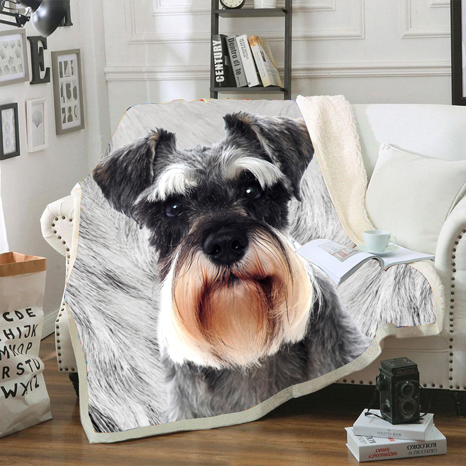 Miniature Schnauzer CLM3110200S Sherpa Fleece Blanket