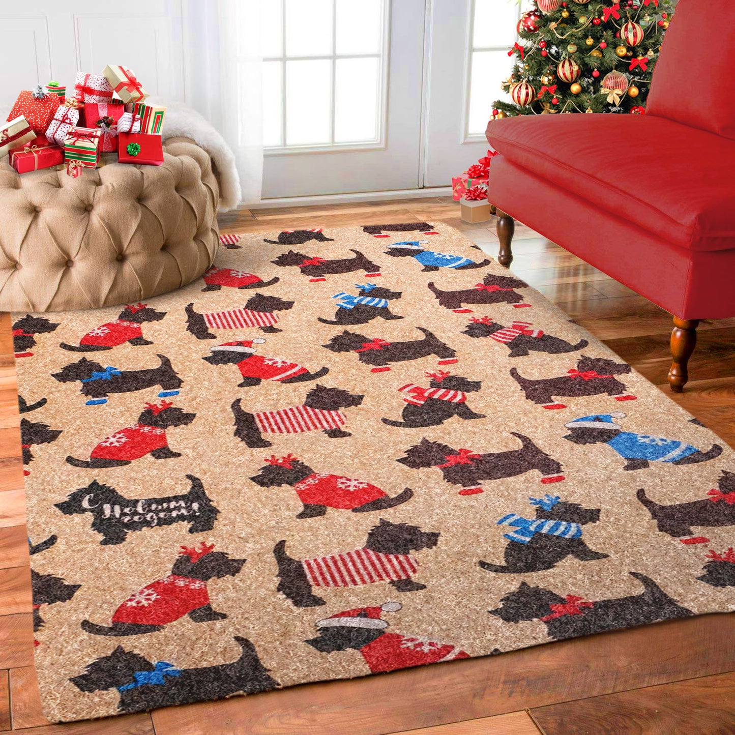 Miniature Schnauzer Christmas NN1311124M Rug