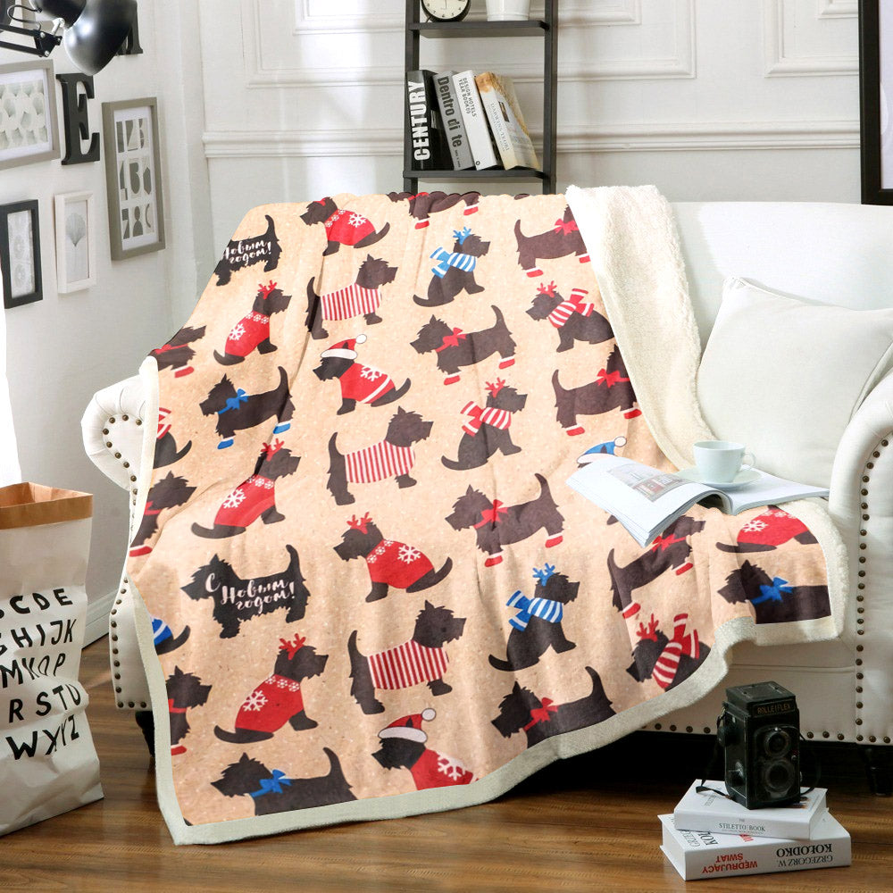 Miniature Schnauzer Christmas NN1311127TT Sherpa Fleece Blanket
