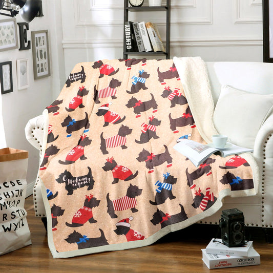 Miniature Schnauzer Christmas NN1311127TT Sherpa Fleece Blanket
