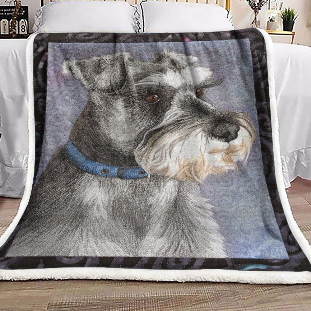 Miniature Schnauzer DV0611138F Sherpa Fleece Blanket