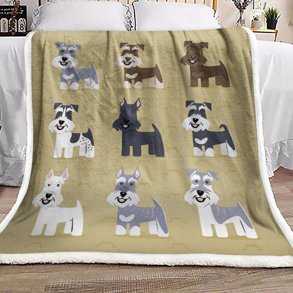 Miniature Schnauzer DV2110190F Sherpa Fleece Blanket