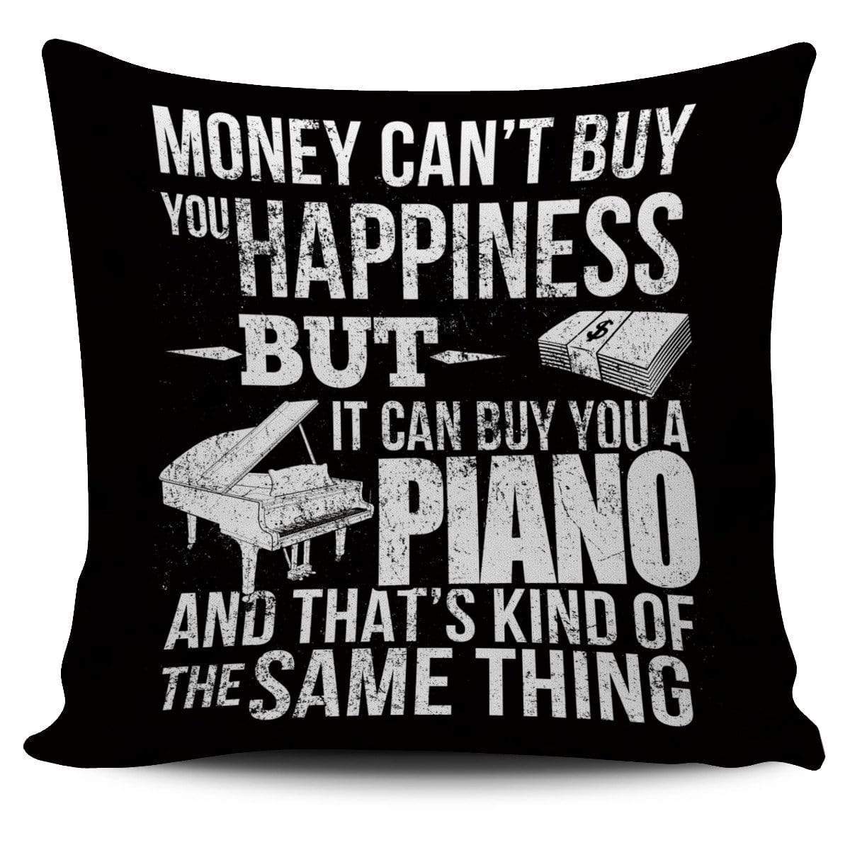 Money Can Buy Happiness Pianos Black CL14100160MDP Throw Pillow Covers
