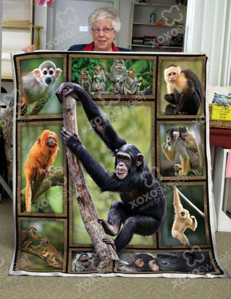 Monkey CL05100340MDF Sherpa Fleece Blanket