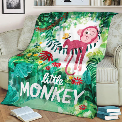 Monkey TN0110108TT Sherpa Fleece Blanket