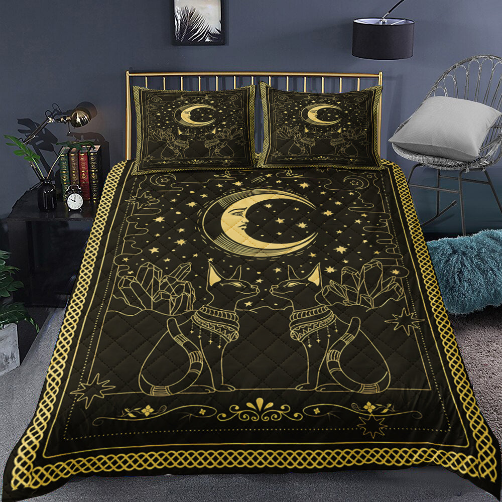 Moon And Cat Quilt Bedding Set TL270906