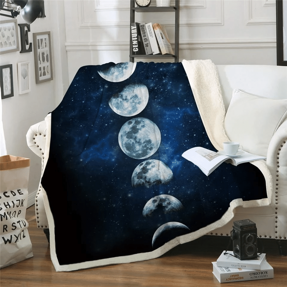 Moon Phase CLA0510222F Sherpa Fleece Blanket