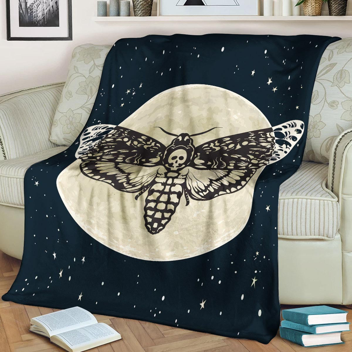 Moon Death Moth CLA21100553F Sherpa Fleece Blanket