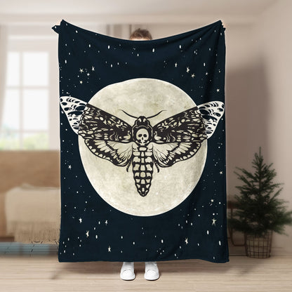Moon Death Moth CLA21100553F Sherpa Fleece Blanket