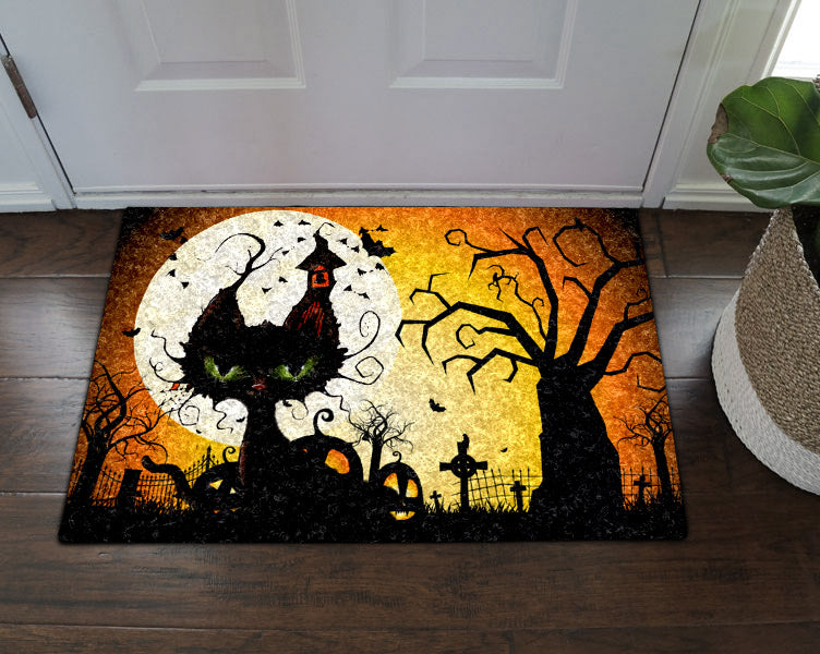 Moon Night Cat HN040910D Non-slip Door mats