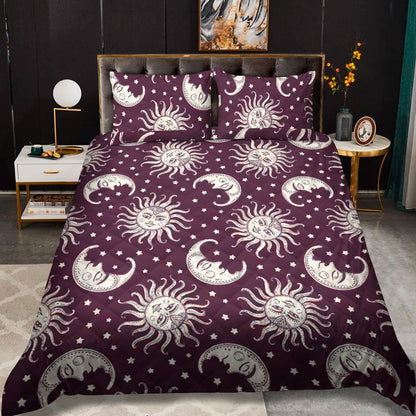 Moon Sun Celestial CL12100430MDB Quilt Bedding Set
