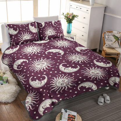 Moon Sun Celestial CL12100430MDB Quilt Bedding Set