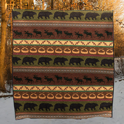 Moose And Bear CLT2510275H Quilt Blanket