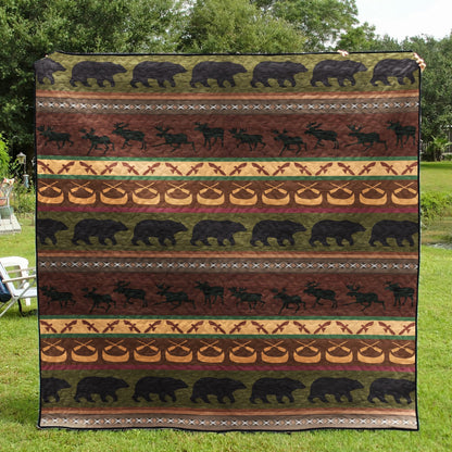 Moose And Bear CLT2510275H Quilt Blanket