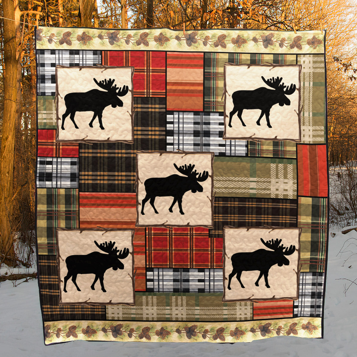 Moose CLA200690 Quilt Blanket