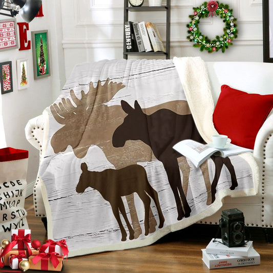 Moose HT2810092TT Sherpa Fleece Blanket