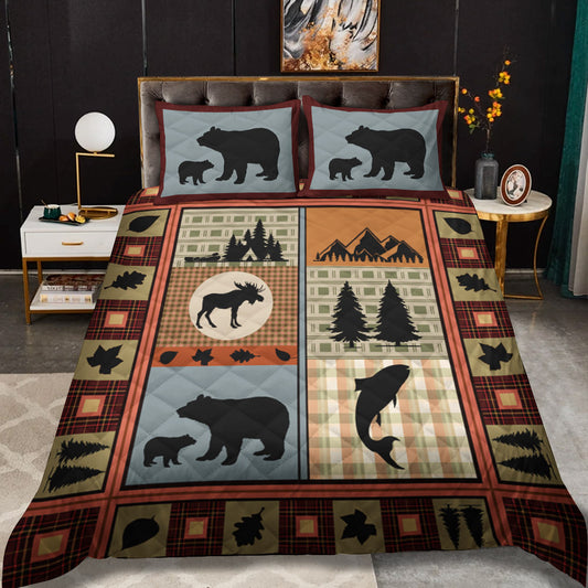 Moose Bear Lake CLA2709150B Quilt Bedding Set