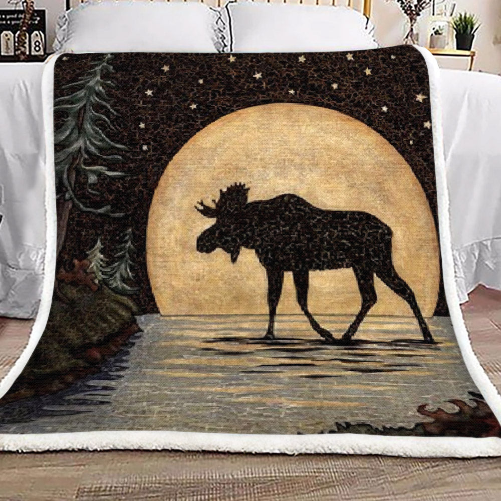 Moose CG0710126TT Sherpa Fleece Blanket