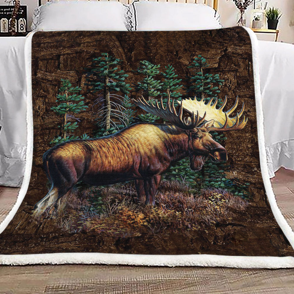 Moose CG2609107TT Sherpa Fleece Blanket