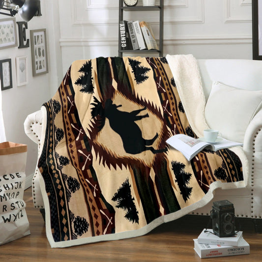 Moose QN150810TT Sherpa Fleece Blanket