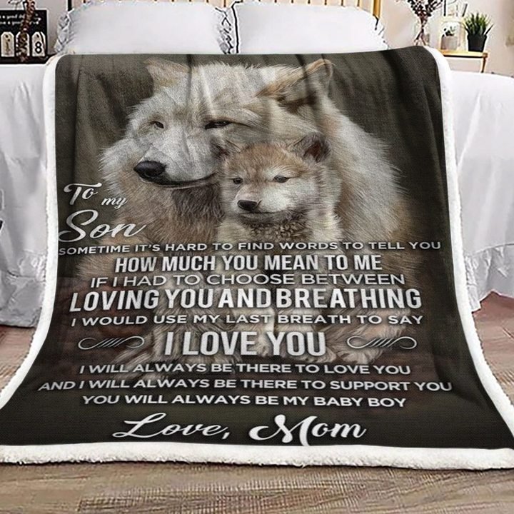 Mother And Son Wolf CL19100291MDF Sherpa Fleece Blanket