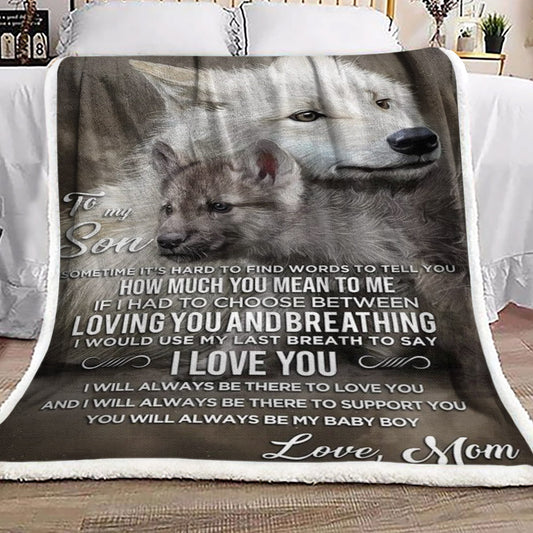 Mother And Son Wolf CL19100292MDF Sherpa Fleece Blanket