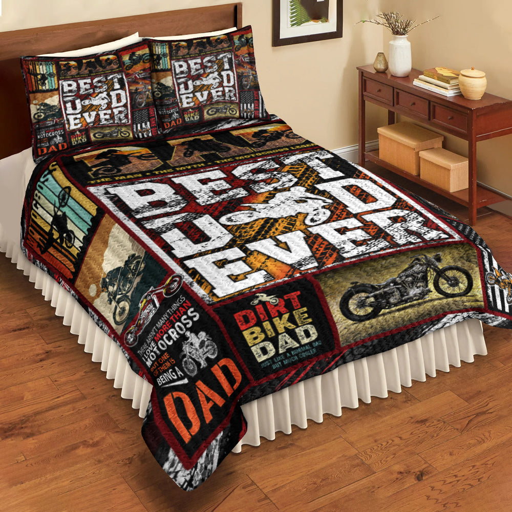 Motocross Dad Best Dad Ever - Happy Father's Day Quilt Bedding Set HN17042309QB