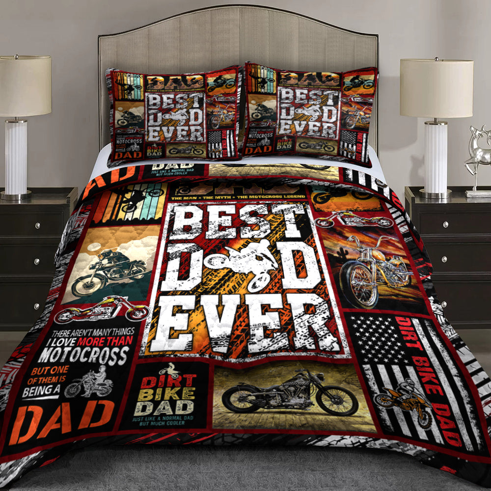 Motocross Dad Best Dad Ever - Happy Father's Day Quilt Bedding Set HN17042309QB