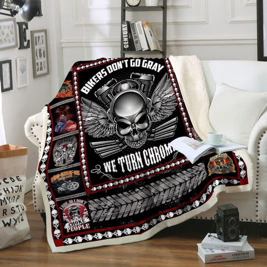 Motorcycle CL02110819MDF Sherpa Fleece Blanket