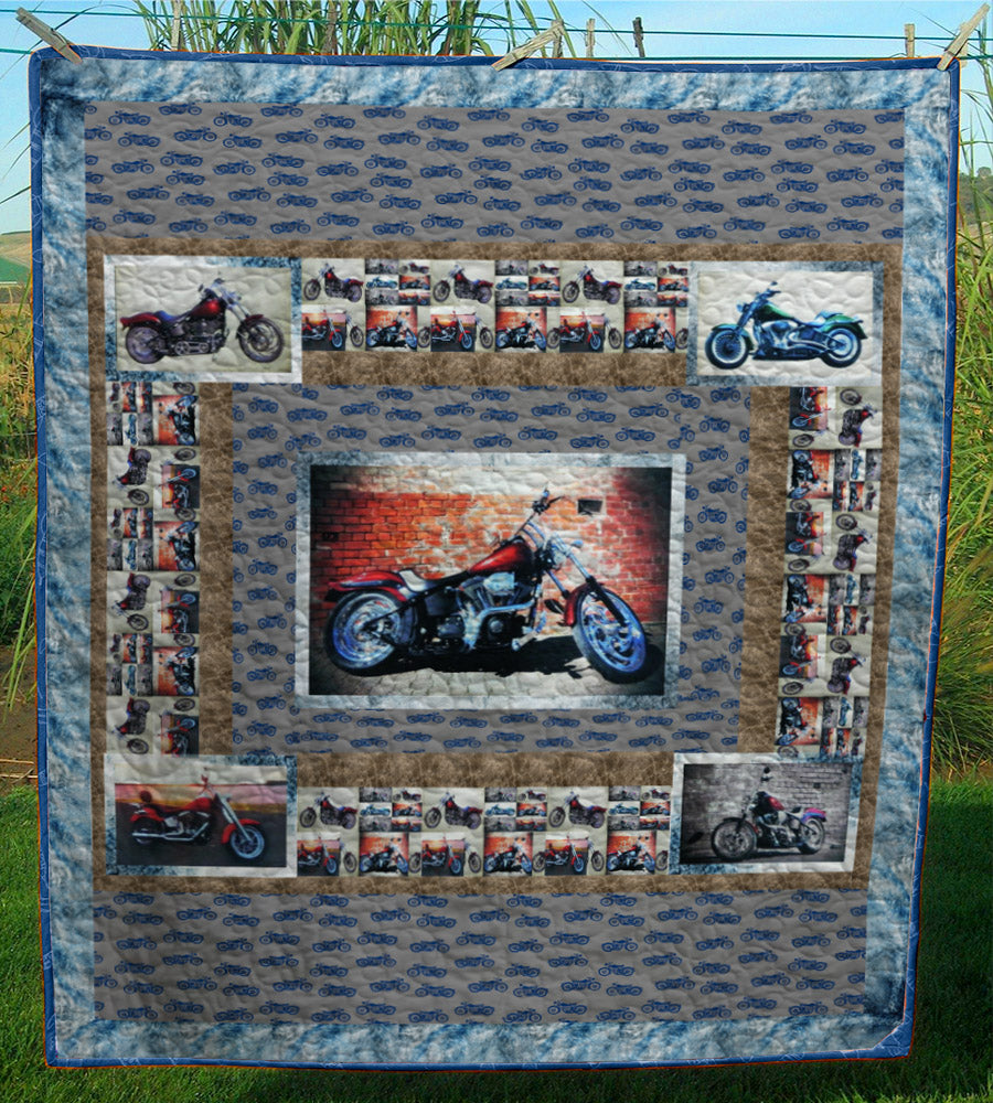 Motorcycle CL28100092MDQ Quilt Blanket