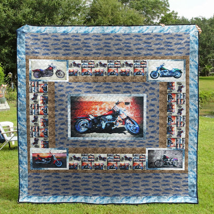 Motorcycle CL28100092MDQ Quilt Blanket