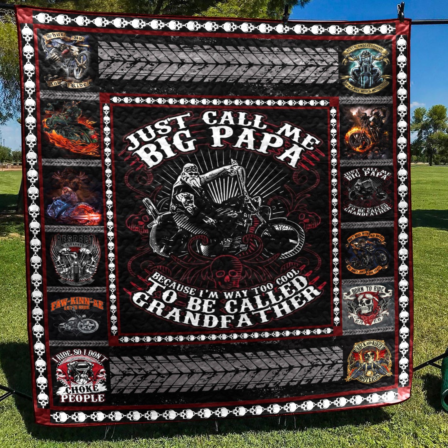 Motorcycle CL28100109MDQ Quilt Blanket