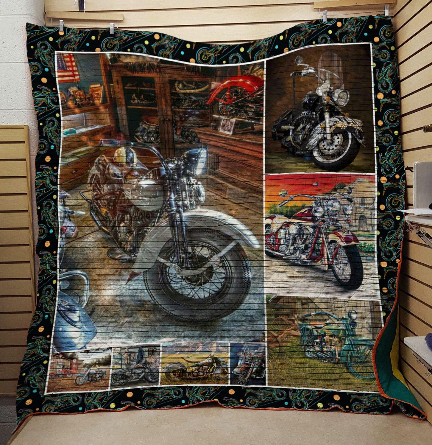 Motorcycle CLA0810344Q Quilt Blanket