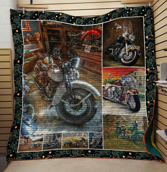 Motorcycle CLA0810344Q Quilt Blanket