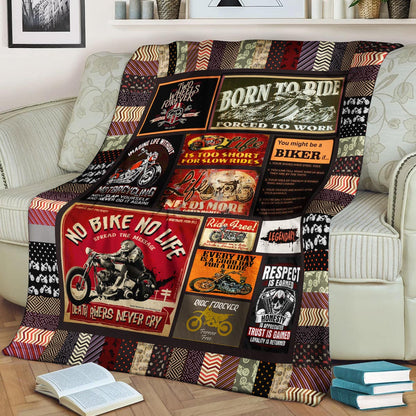 Motorcycle CL170846MD Sherpa Fleece Blanket
