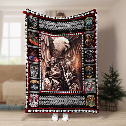 Motorcycle CL170847MD Sherpa Fleece Blanket