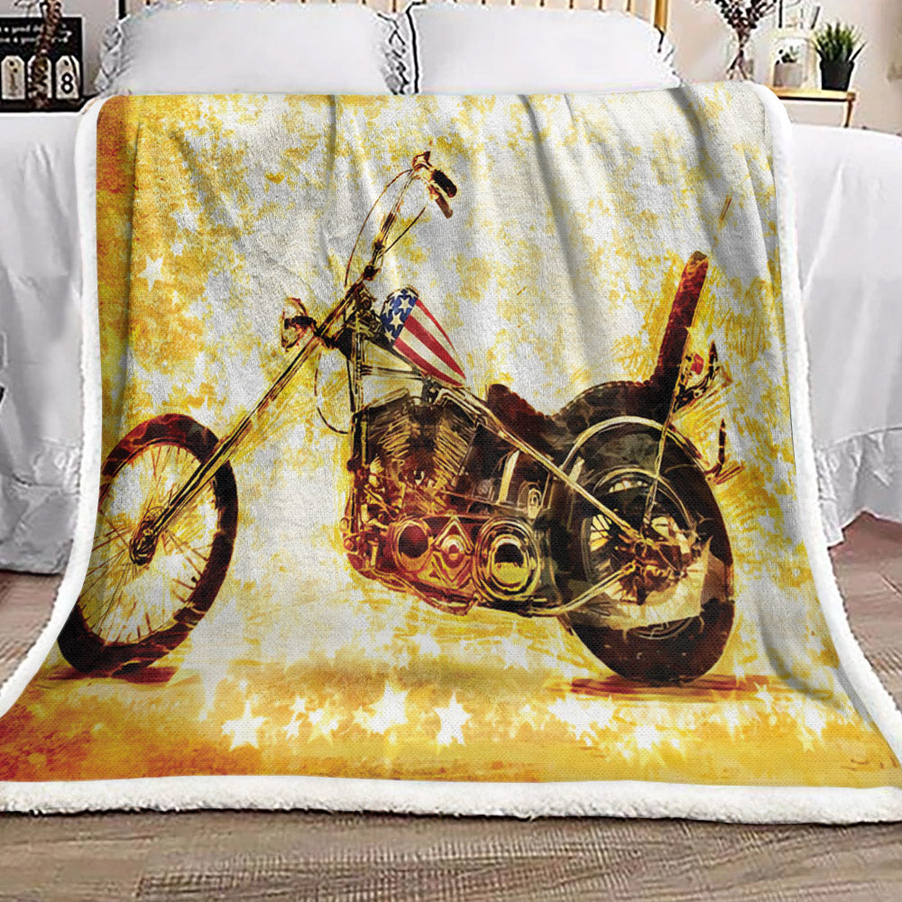 Motorcycle ML1710113F Sherpa Fleece Blanket
