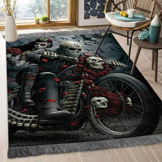 Motorcycle Skull TL2110133F Decorative Floor-cloth
