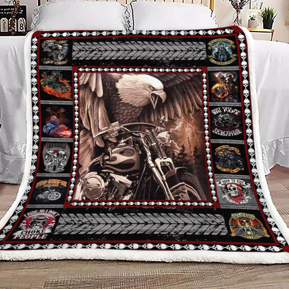 Motorcycle YH25100307F Sherpa Fleece Blanket