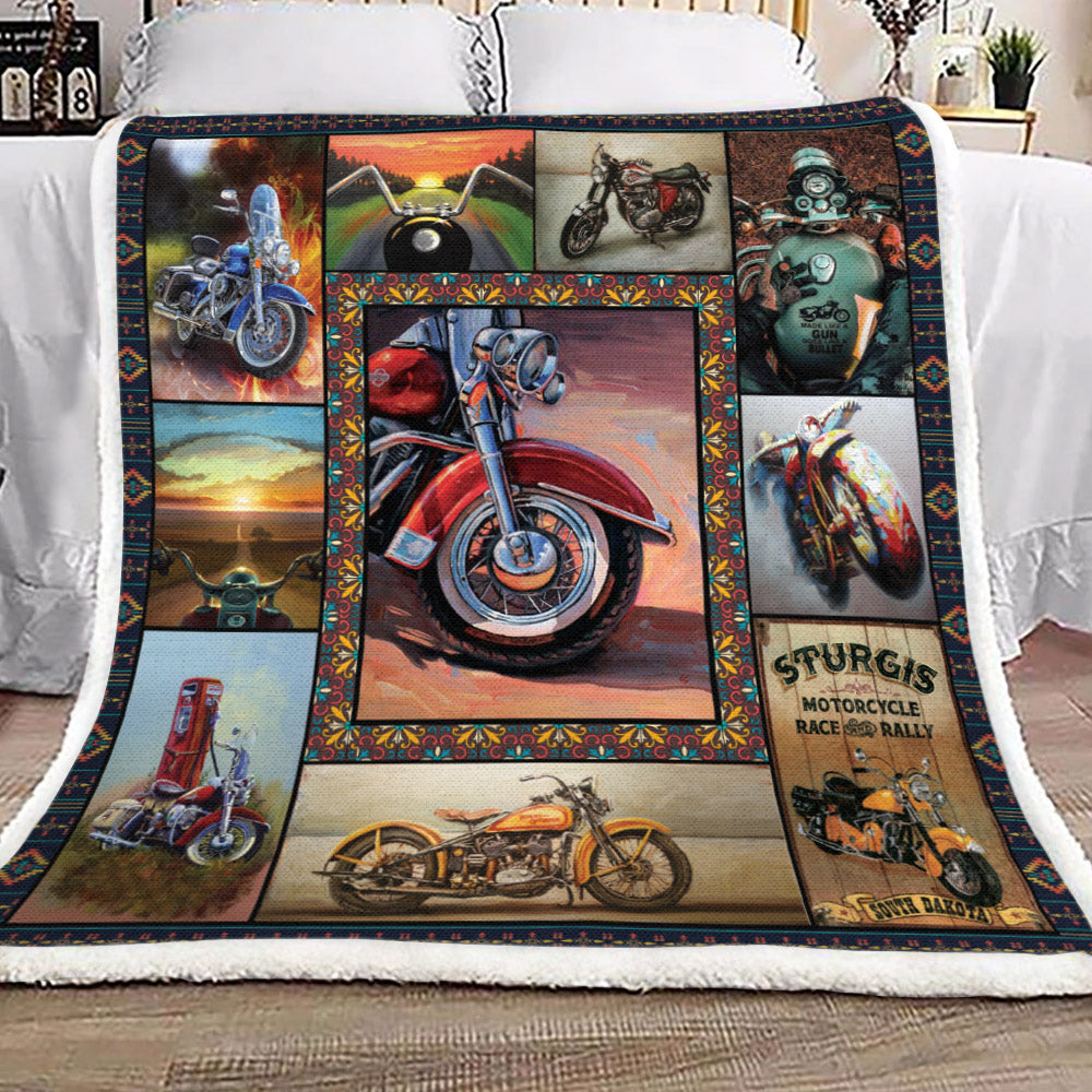 Motorcycle YH25100309F Sherpa Fleece Blanket