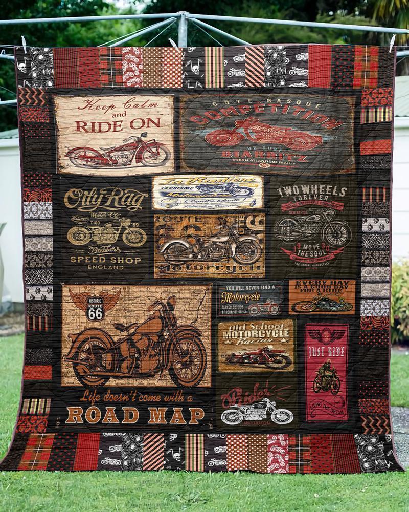 Motorcycles CLH0711083Q Quilt Blanket