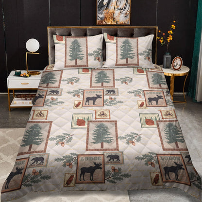Mountain Lodge Bear CLM2309133B Quilt Bedding Set